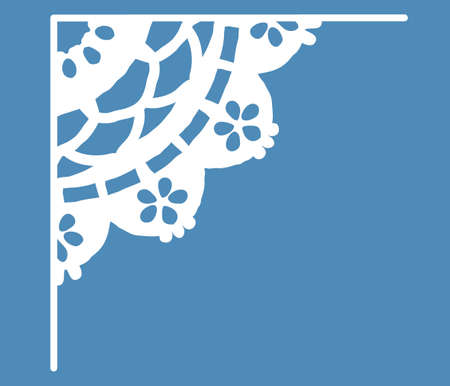 Vintage lace corner element. Vector illustration.のイラスト素材