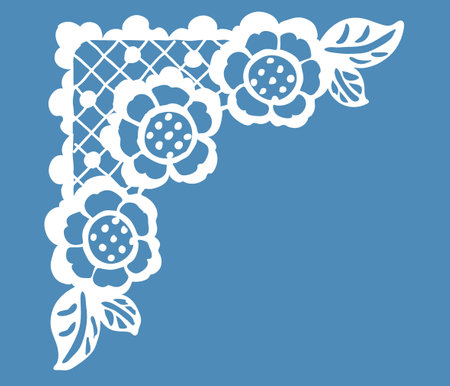 Vintage lace corner element. Vector illustration.のイラスト素材