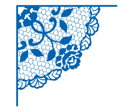Vintage lace corner element. Vector illustration.のイラスト素材