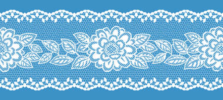 Seamless floral lace border. Vector illustration.のイラスト素材