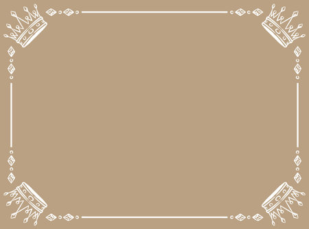 Vintage frame with king crowns. Vector illustration.のイラスト素材