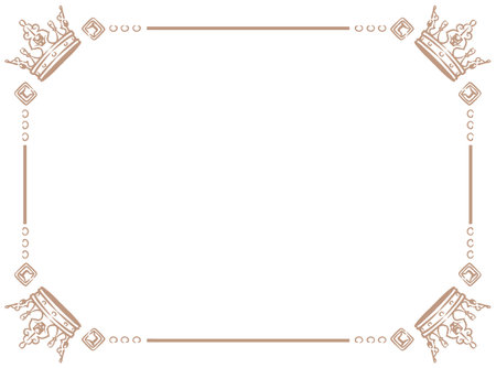 Vintage frame with king crowns. Vector illustration.のイラスト素材