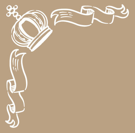 Vintage frame corner with king crown. Vector illustration.のイラスト素材