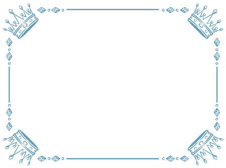 Vintage frame with king crowns. Vector illustration.のイラスト素材