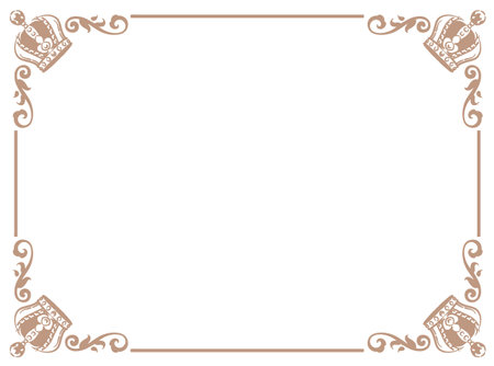 Vintage frame with king crowns. Vector illustration.のイラスト素材