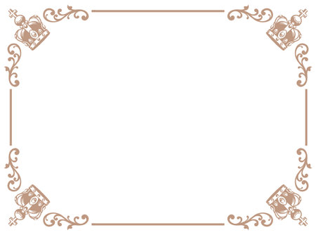 Vintage frame with king crowns. Vector illustration.のイラスト素材