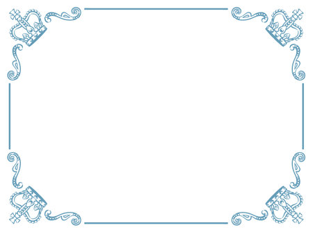 Vintage frame with king crowns. Vector illustration.のイラスト素材