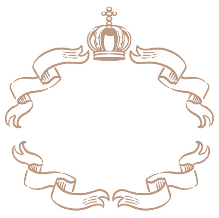 Vintage frame with king crown. Vector illustration.のイラスト素材