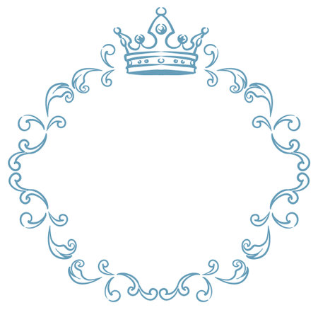 Vintage frame with king crown. Vector illustration.のイラスト素材