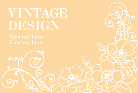 Decorative frame with elegant flowers in vintage style. Vector illustration.のイラスト素材