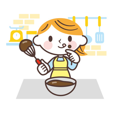 Woman making chocolateのイラスト素材
