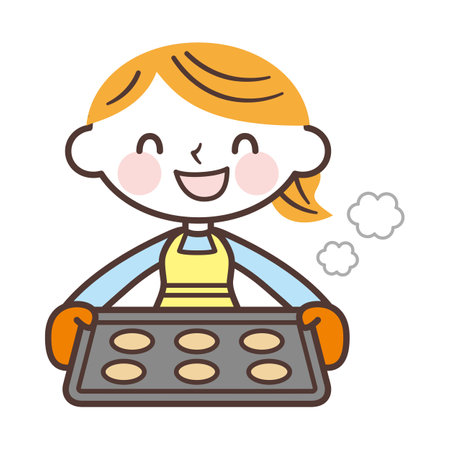Woman baking cookiesのイラスト素材