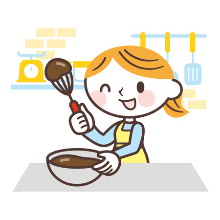 Woman making chocolateのイラスト素材