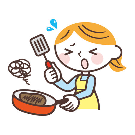 Woman failing to cookのイラスト素材