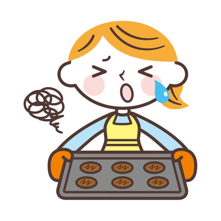 A woman who failed to make sweetsのイラスト素材