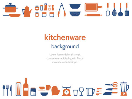 Illustration Kitchenware vector frameのイラスト素材