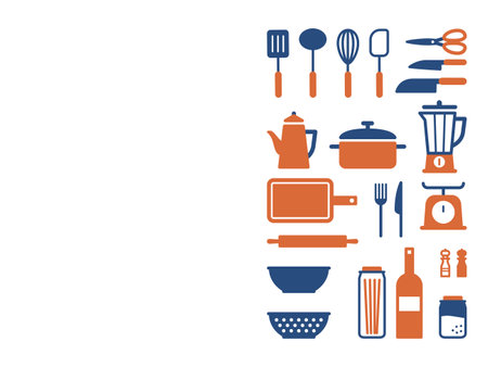 Illustration Kitchenware vector frameのイラスト素材
