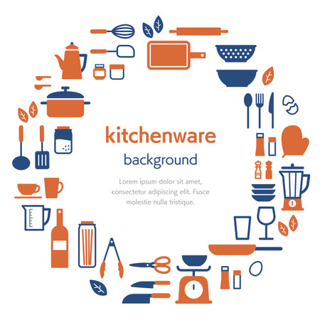 Illustration Kitchenware vector frameのイラスト素材