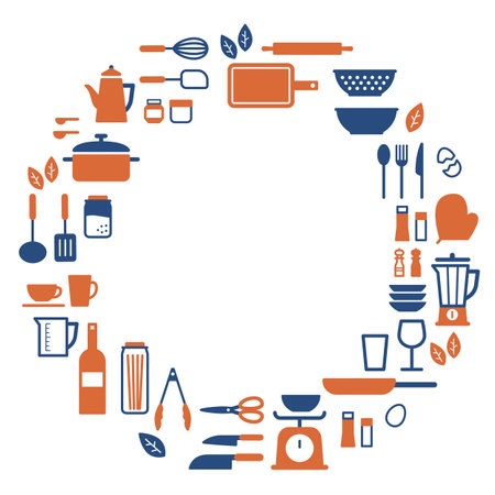 Illustration Kitchenware vector frameのイラスト素材
