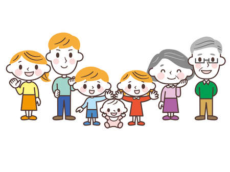 Cartoon family vector illustrationのイラスト素材