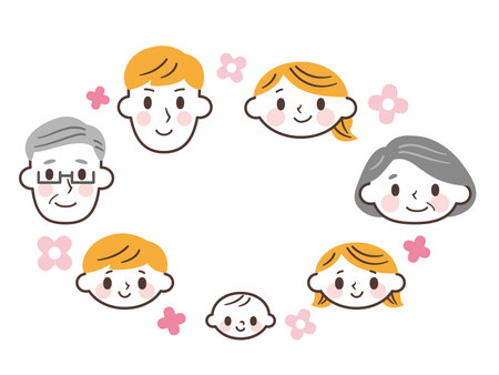 Cartoon family vector illustrationのイラスト素材