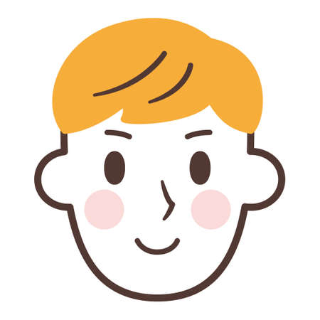Cartoon man face iconのイラスト素材