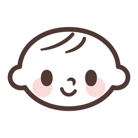 Cartoon baby face iconのイラスト素材
