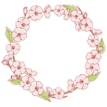 Sakura vector frameのイラスト素材