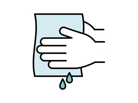 Hand wiping iconのイラスト素材