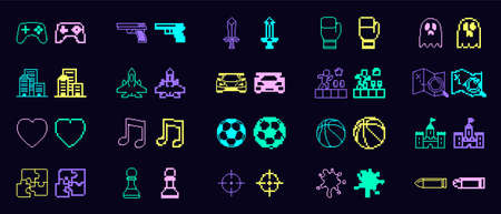 Pixel art video game vector iconのイラスト素材