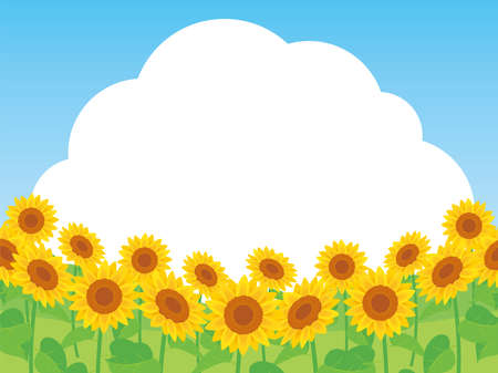 Sunflower field backgroundのイラスト素材