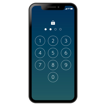 Mobile phone passcodeのイラスト素材