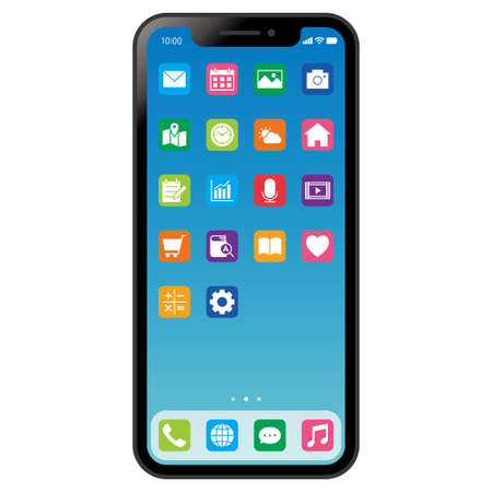 Mobile phone home screenのイラスト素材