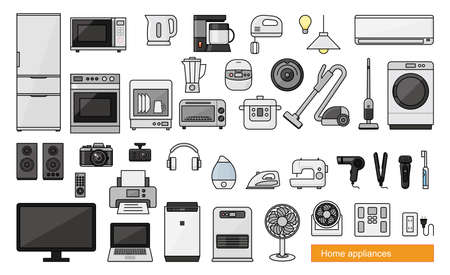 Home appliances vector iconのイラスト素材