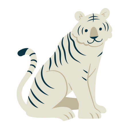Cute White Tiger Vector Artのイラスト素材