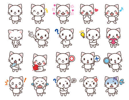 Cute Cat Character Vector Artのイラスト素材