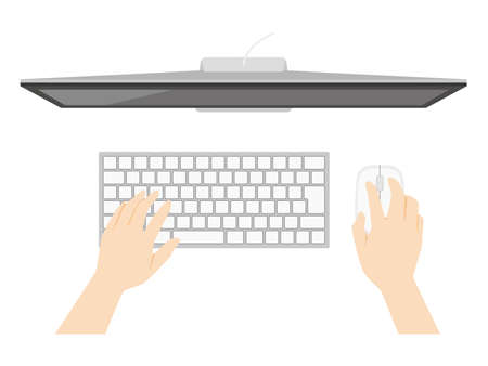 hand using a pcのイラスト素材