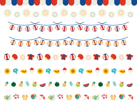 Japanese Summer Decorationsのイラスト素材