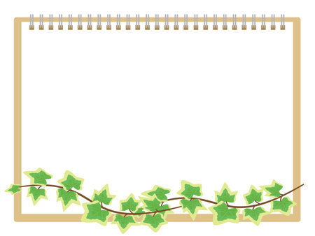 Sketchbook and plant backgroundのイラスト素材