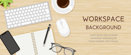 Workspace Banner Frame Vector Artのイラスト素材
