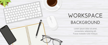 Workspace Banner Frame Vector Artのイラスト素材