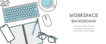 Workspace Banner Frame Vector Artのイラスト素材