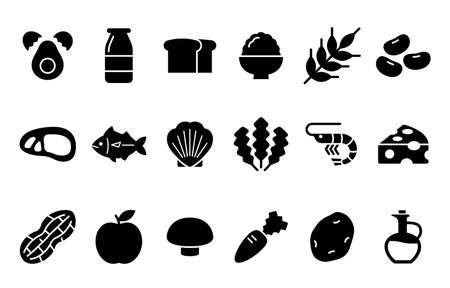 Various kinds of food Nutrients Iconのイラスト素材