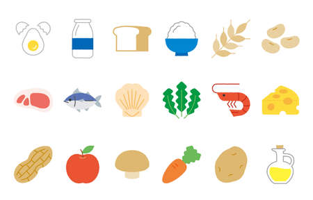 Various kinds of food Nutrients Iconのイラスト素材