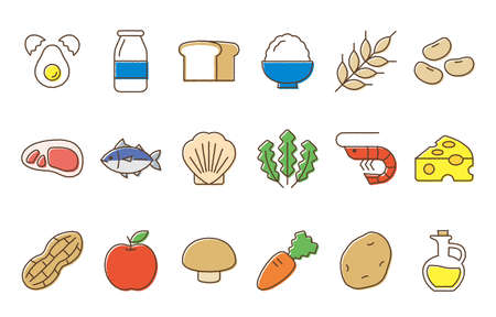 Various kinds of food Nutrients Iconのイラスト素材