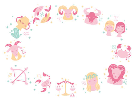 Zodiac sign frame backgroundのイラスト素材