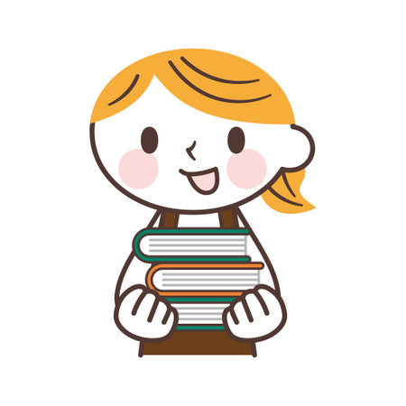 Female bookstore clerkのイラスト素材