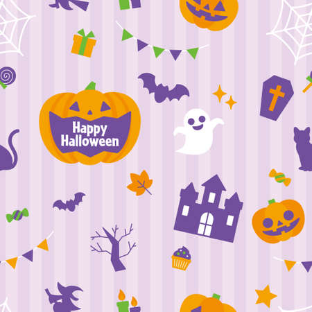 Seamless Patterns for Halloween Partiesのイラスト素材