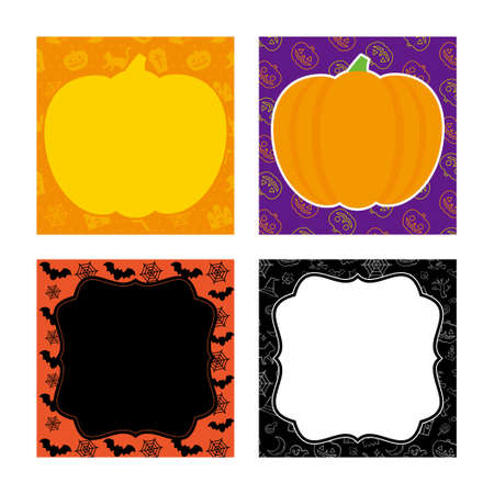 Halloween Square Frame Vector Illustrationのイラスト素材