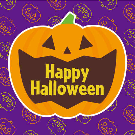Jack-o-lantern frame vector illustrationのイラスト素材